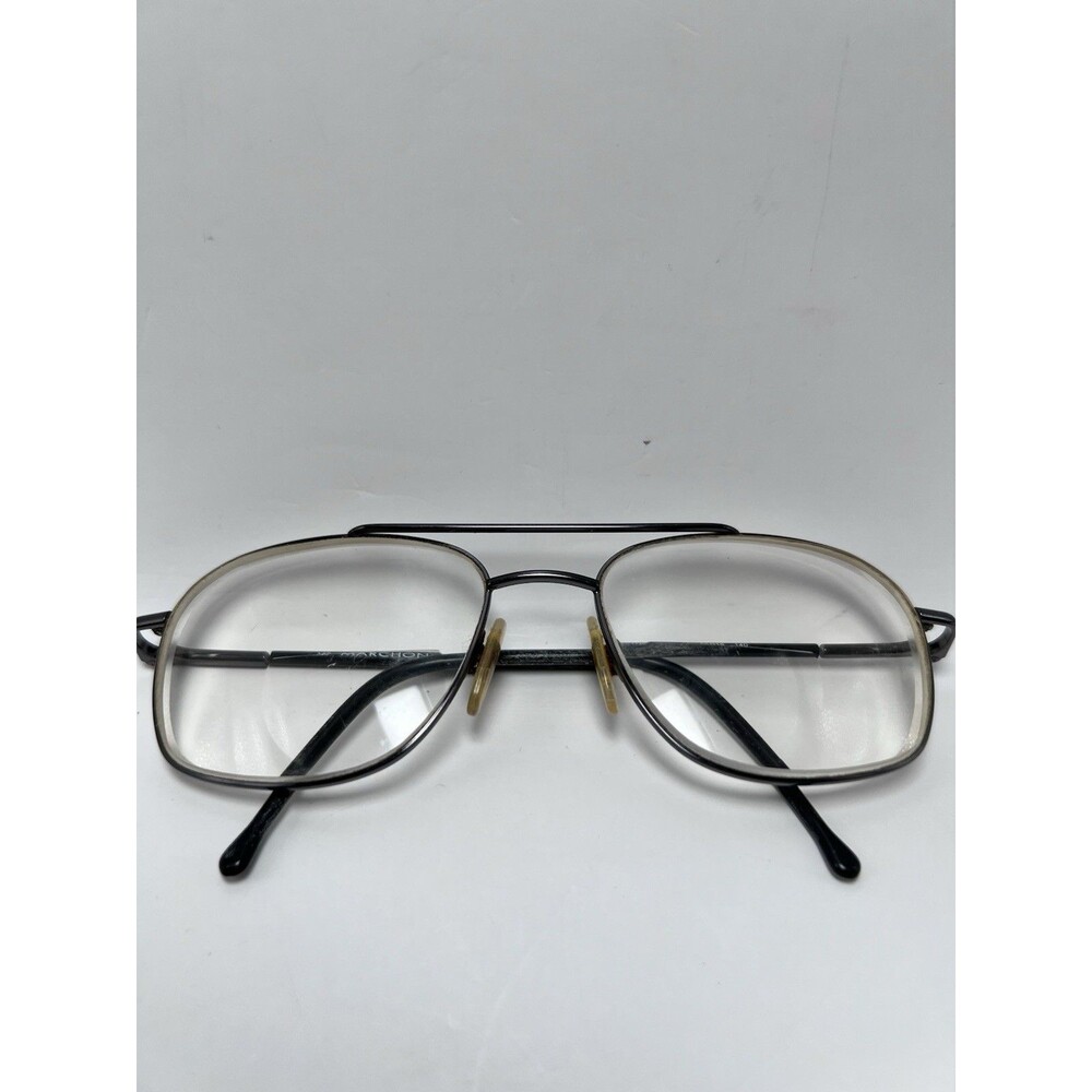 Marchon Eyeglasses Frames Only  Men's Black Metal Aviator Full Rim 55-18-140 033